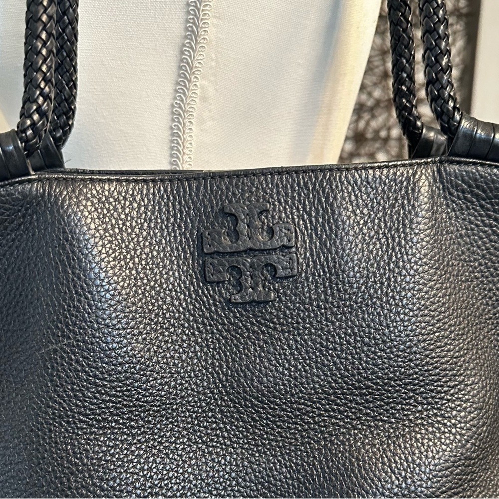 Tory Burch Large Taylor Black Pebbled Leather Tote Shoulder Bag - Picture 5 of 16
